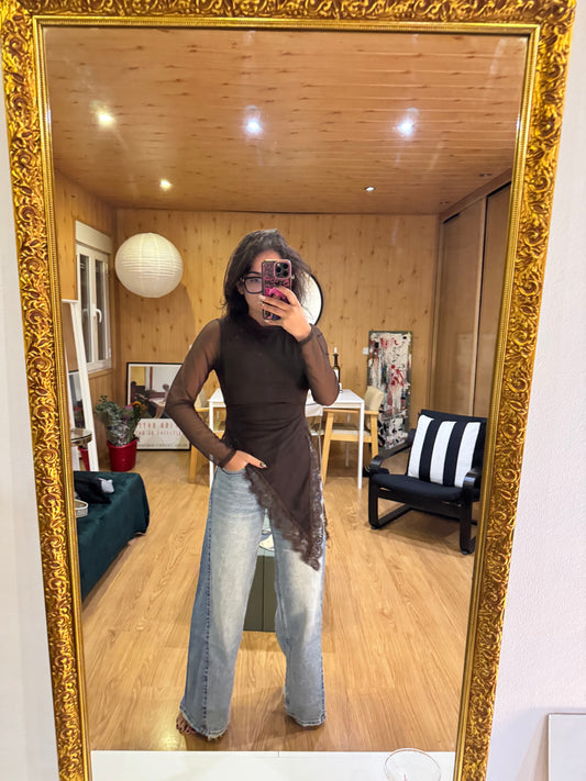 BLUSA TUL ASIMÉTRICA