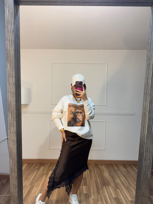 FALDA ASIMÉTRICA ENCAJE