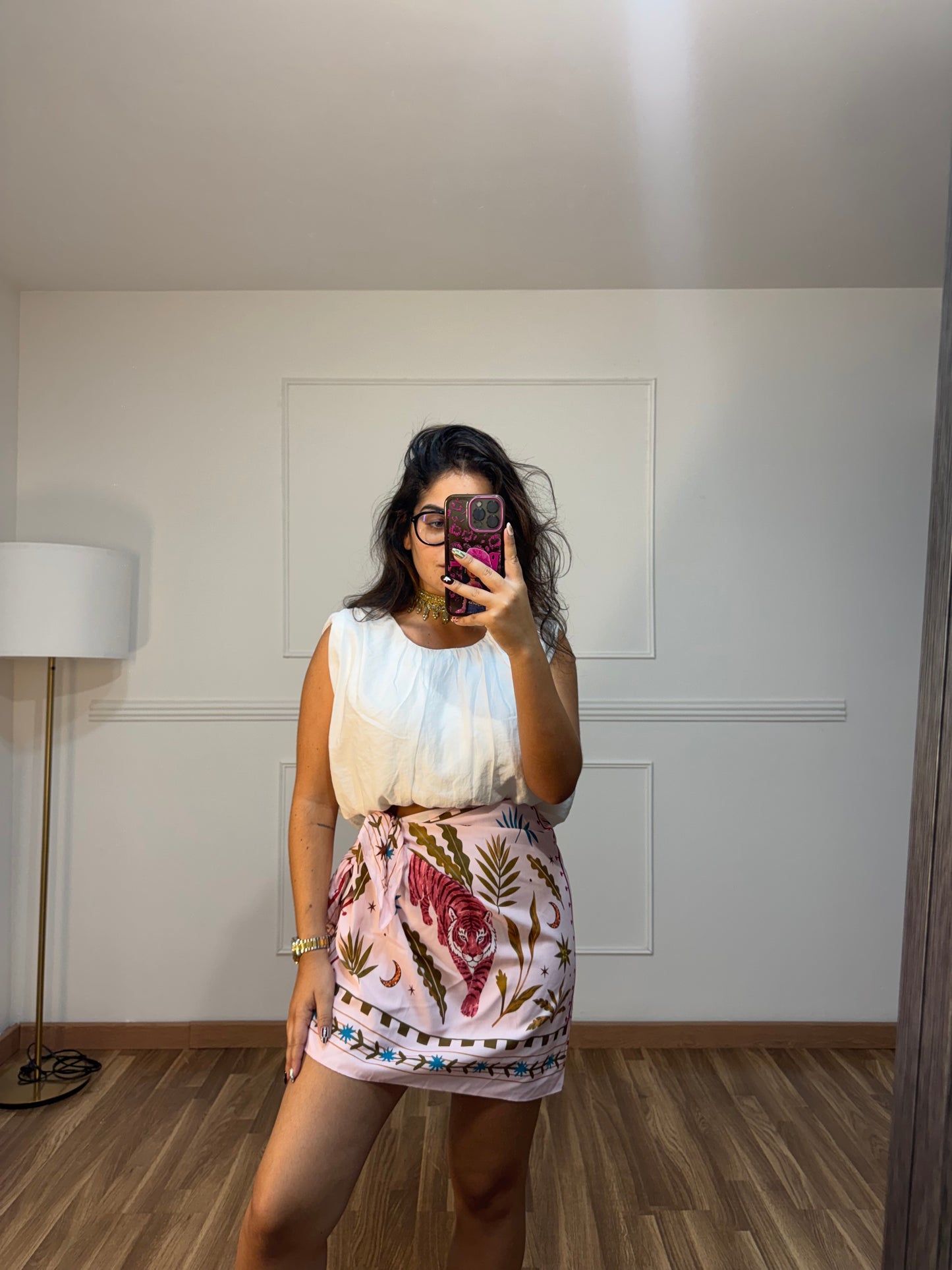 FALDA PAREO CORTA ROSA