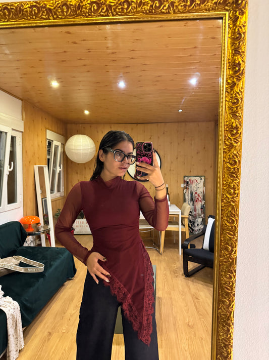 BLUSA TUL ASIMÉTRICA