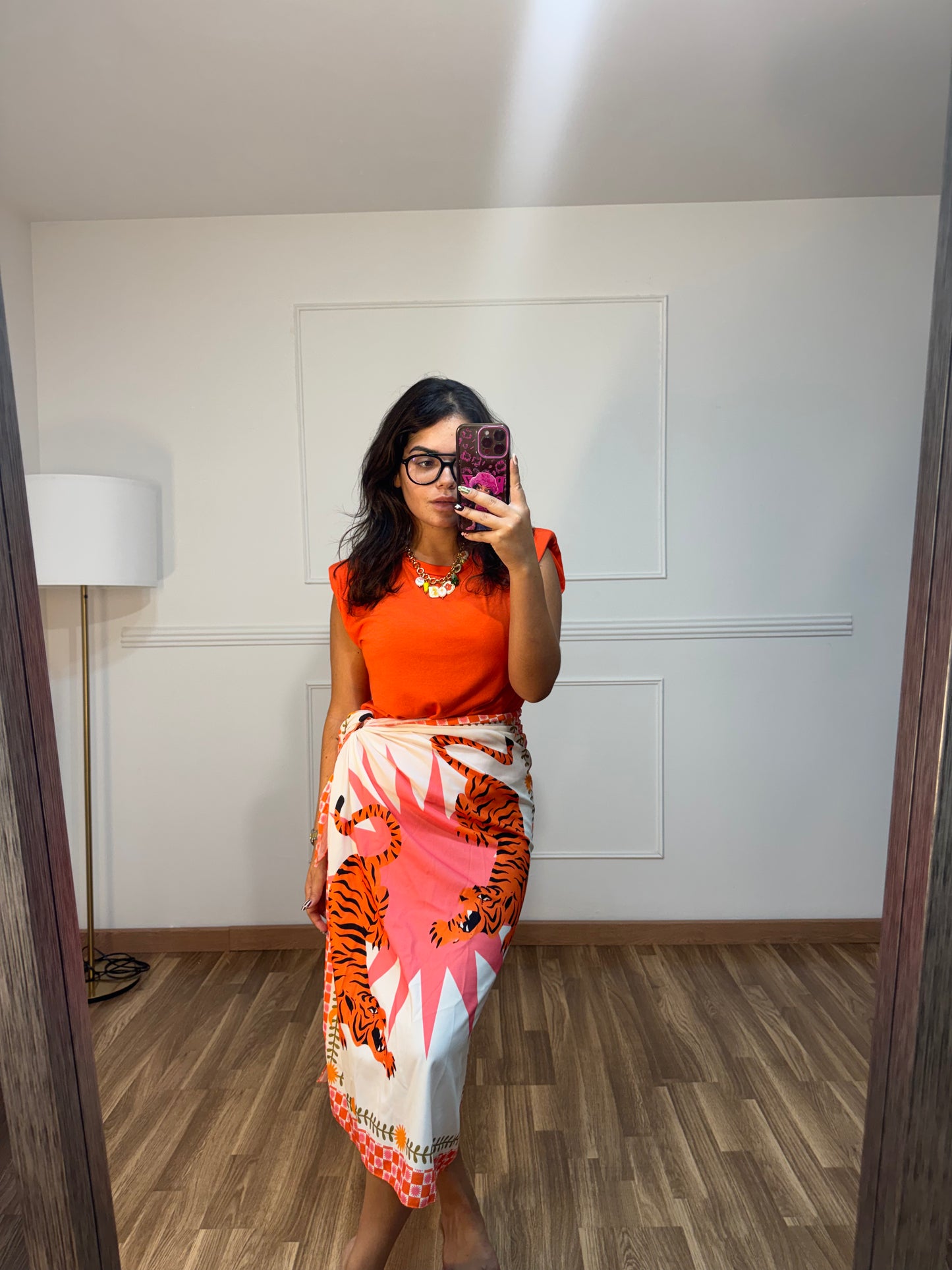FALDA PAREO NARANJA